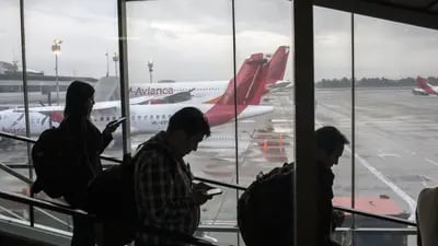 Passengers await departure in Bogotá's El Dorado International Airport.