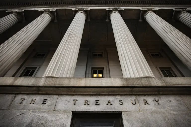 El edificio del Departamento del Tesoro en Washington, D.C., EE.UU. (Samuel Corum, Bloomberg)dfd