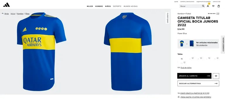 Un SMVM alcanza para la compra de dos camisetas de Boca Juniorsdfd