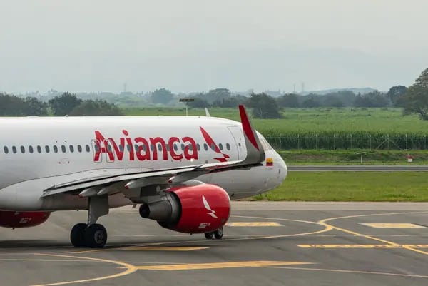 An Avianca passenger aircraft in Cali, Colombia.