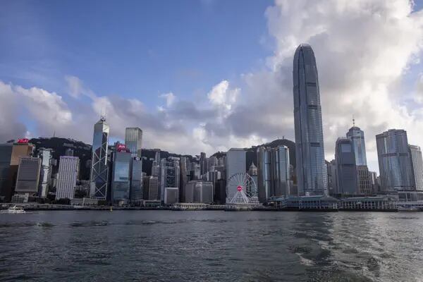 Skyline is seen over the Victoria Harbour in Hong Kong, China, on Wednesday, May, 26, 2021.