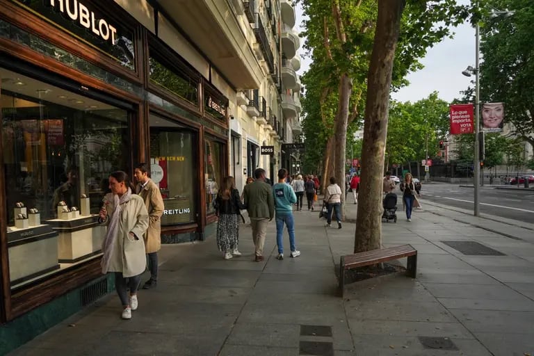 A luxury watch store in the Salamanca district of Madrid, Spain, on Saturday, May 27, 2023. A flood of funds from well-heeled Latin Americans is changing the face of Madrid: driving property prices soaring and creating a sizzling hot high-end dining scene.dfd