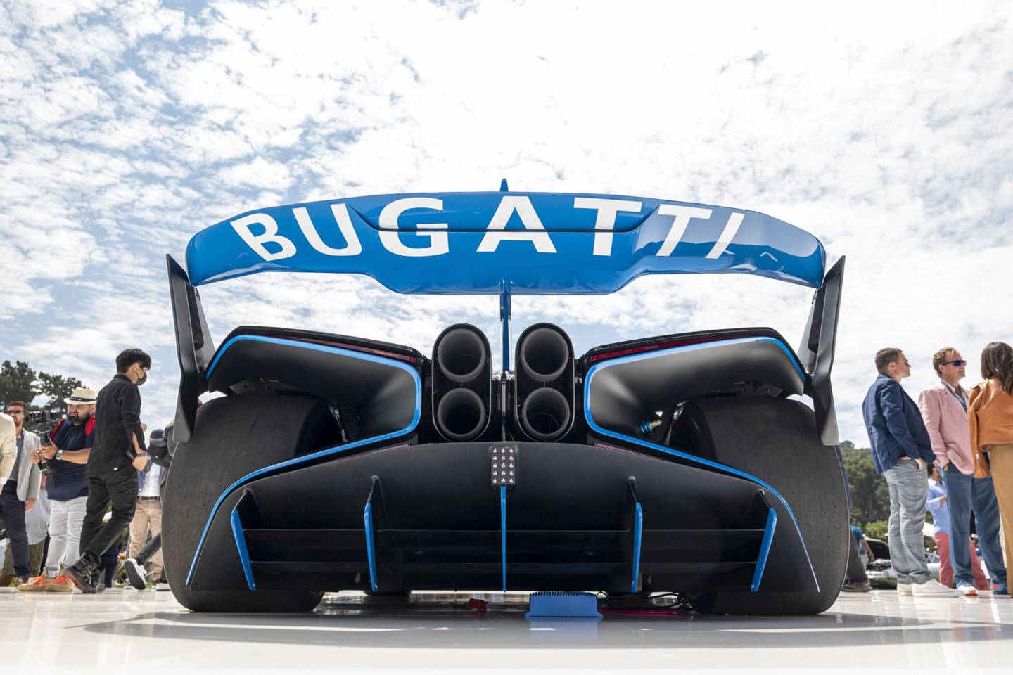 Una unidad Bugatti en The Quail, una expo automotriz en Carmel, California.