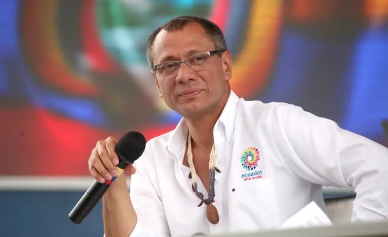El exvicepresidente de Ecuador Jorge Glas durante una de las sabatinas.dfd