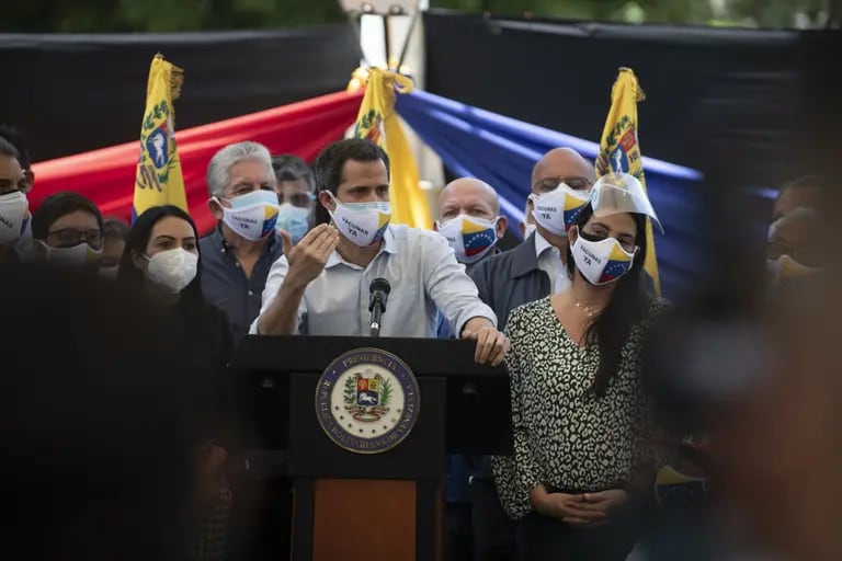 Juan Guaidó habla en Caracas, Venezuela, el 12 de mayo de 2021.dfd