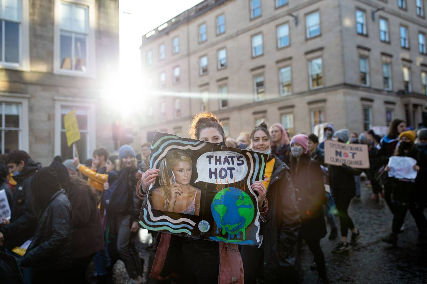 Protestas en el marco de la conferencia para combatir el cambio climático en Glasgow.
