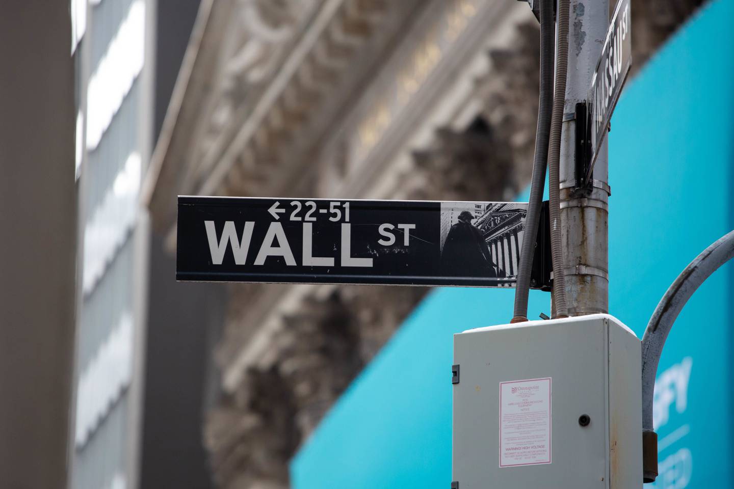 Señalización de la calle Wall Street.