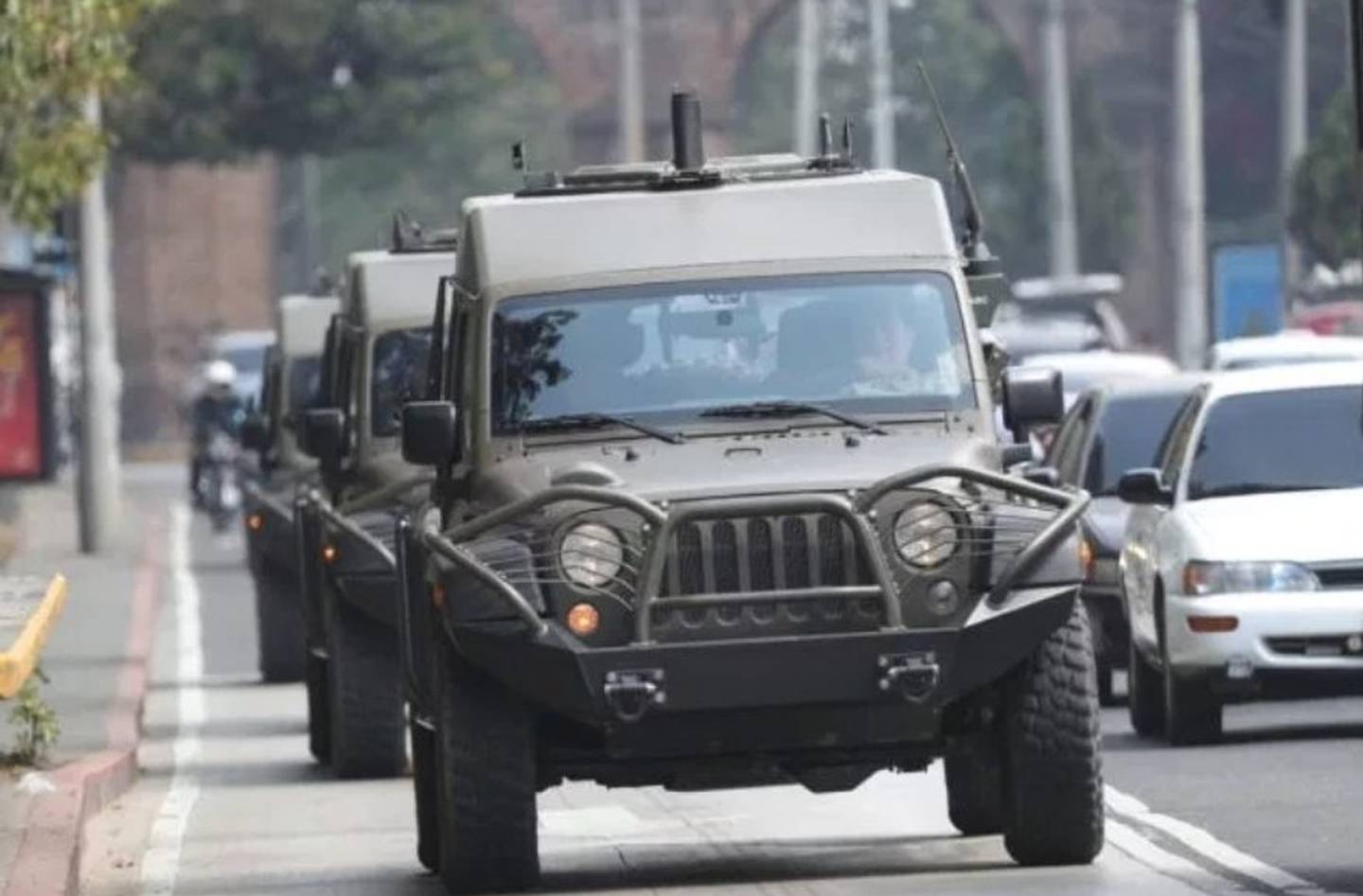 Jeeps proporcionados del DOD al Gobierno de Guatemala.