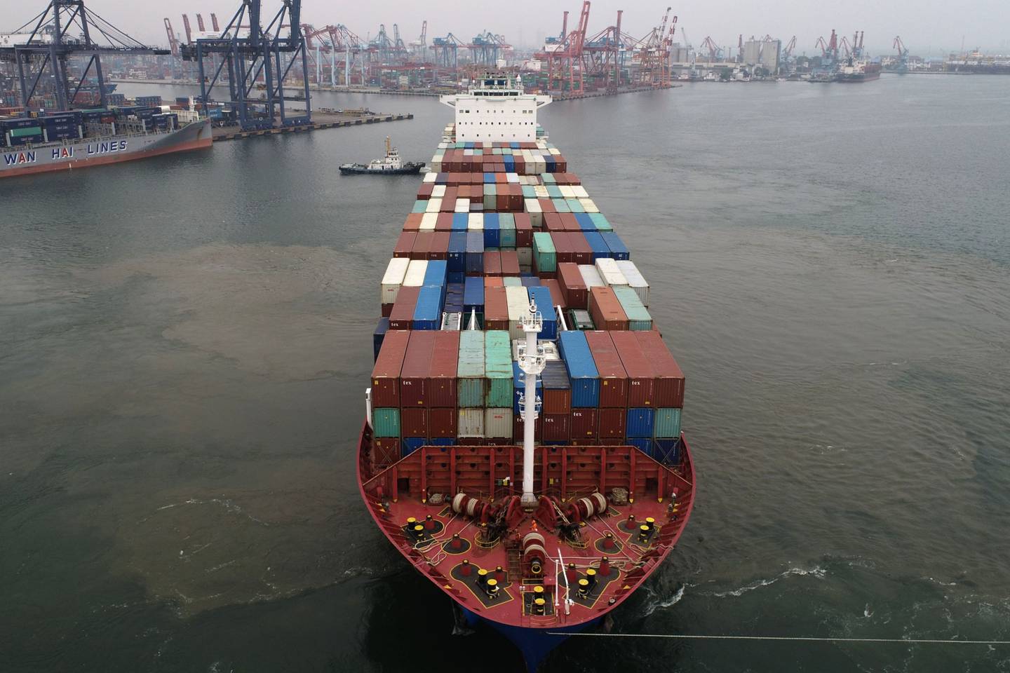 The Xin Ri Zhao container ship arrives at Tanjung Priok Port in Jakarta, Indonesia, on Tuesday, July 13, 2021.