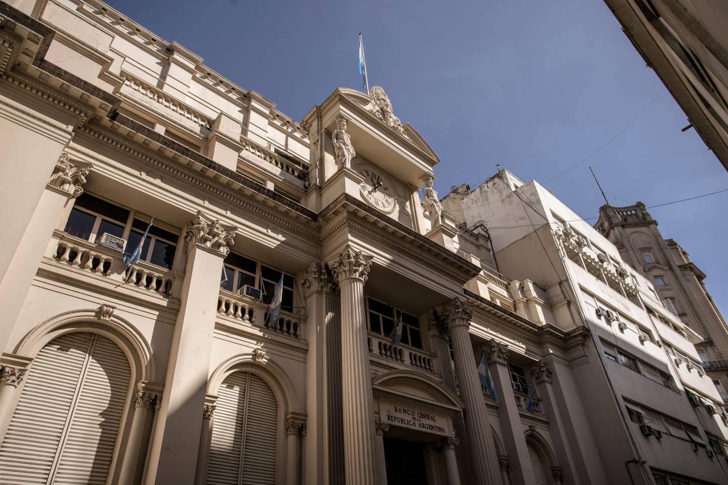 El edificio del Banco Central de Argentina en Buenos Aires, Argentina.