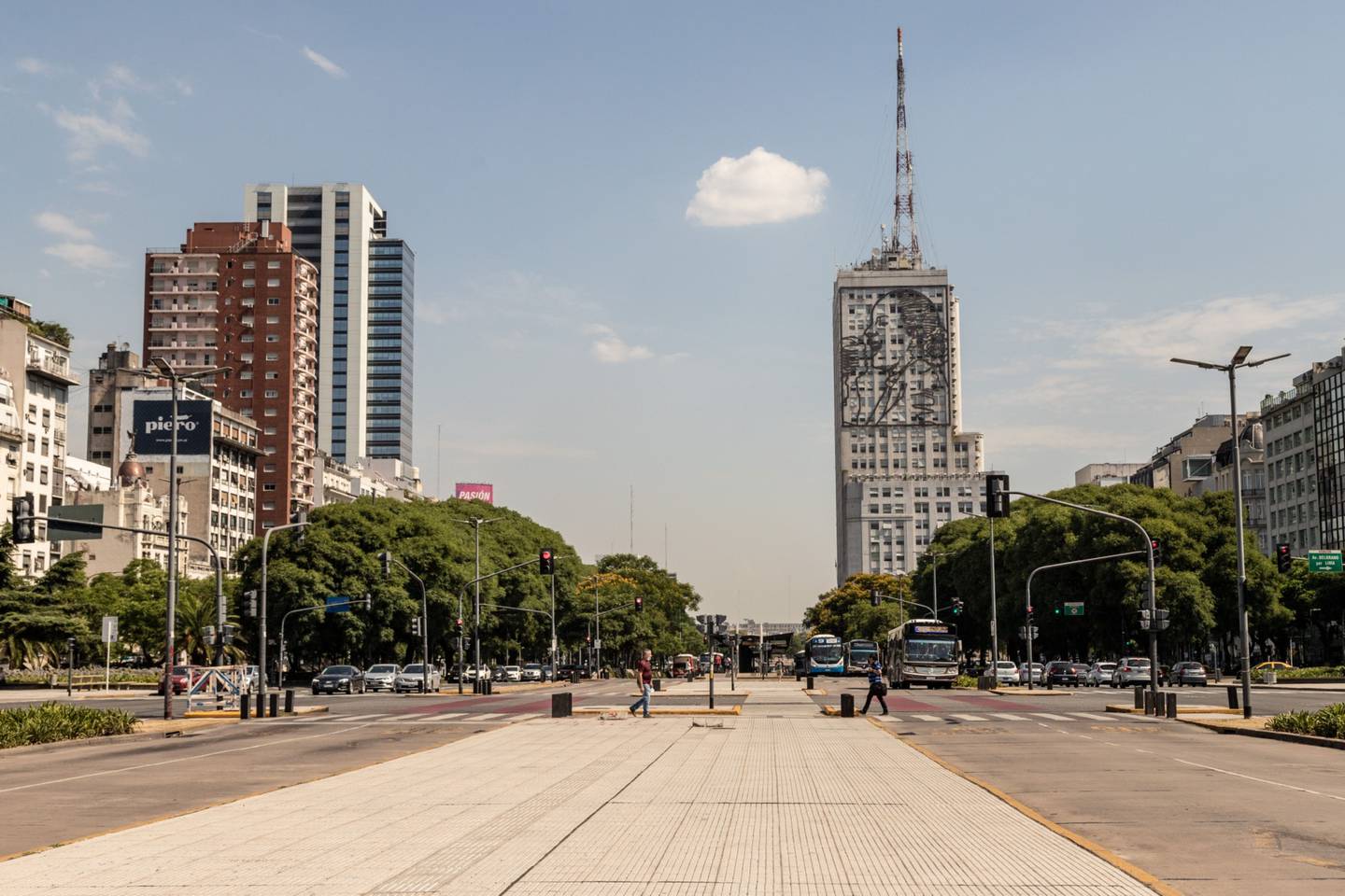 Avenida 9 de julio en Buenos Aires.