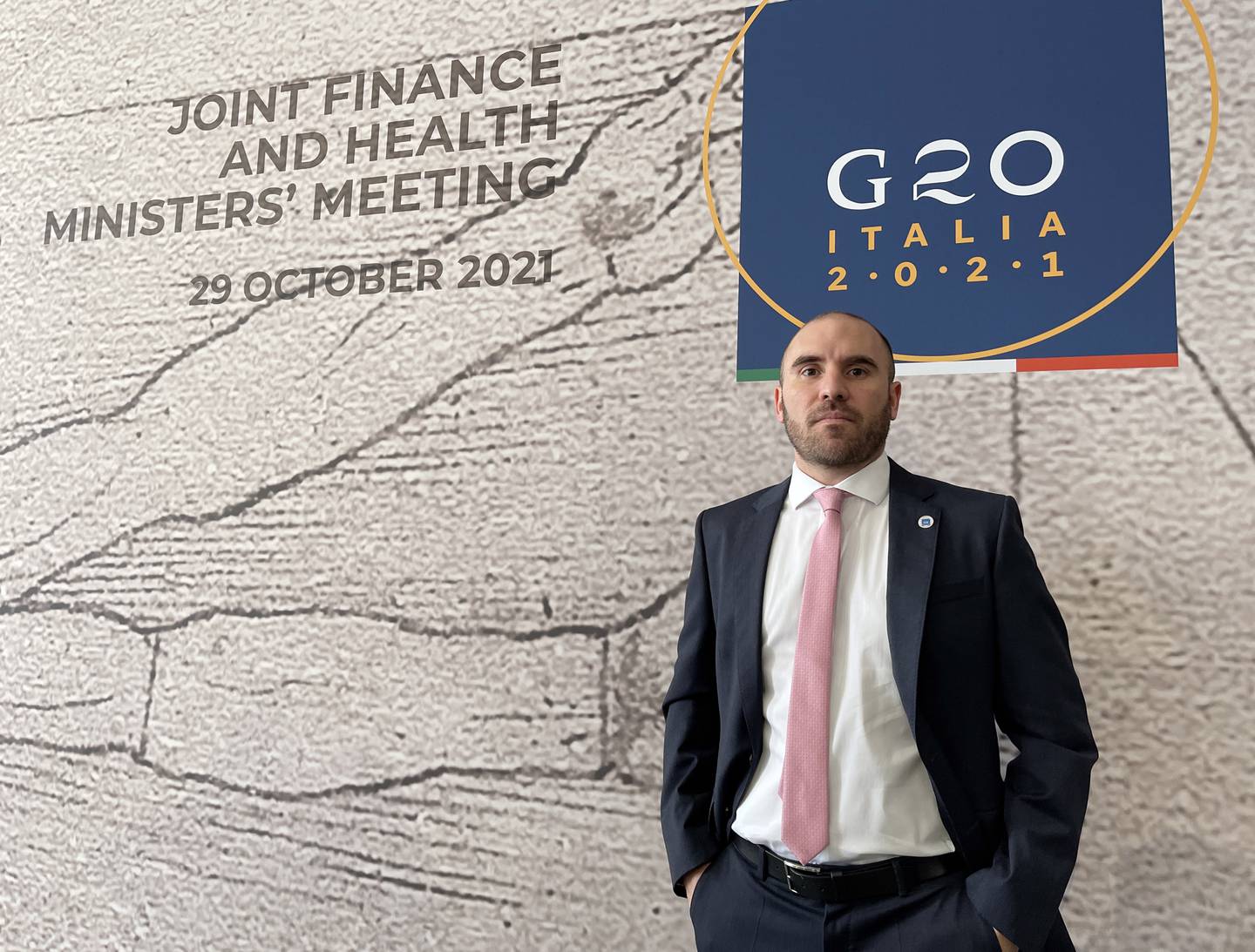 Martín Guzmán. El ministro de Economía en la reunión del G20 en Roma.