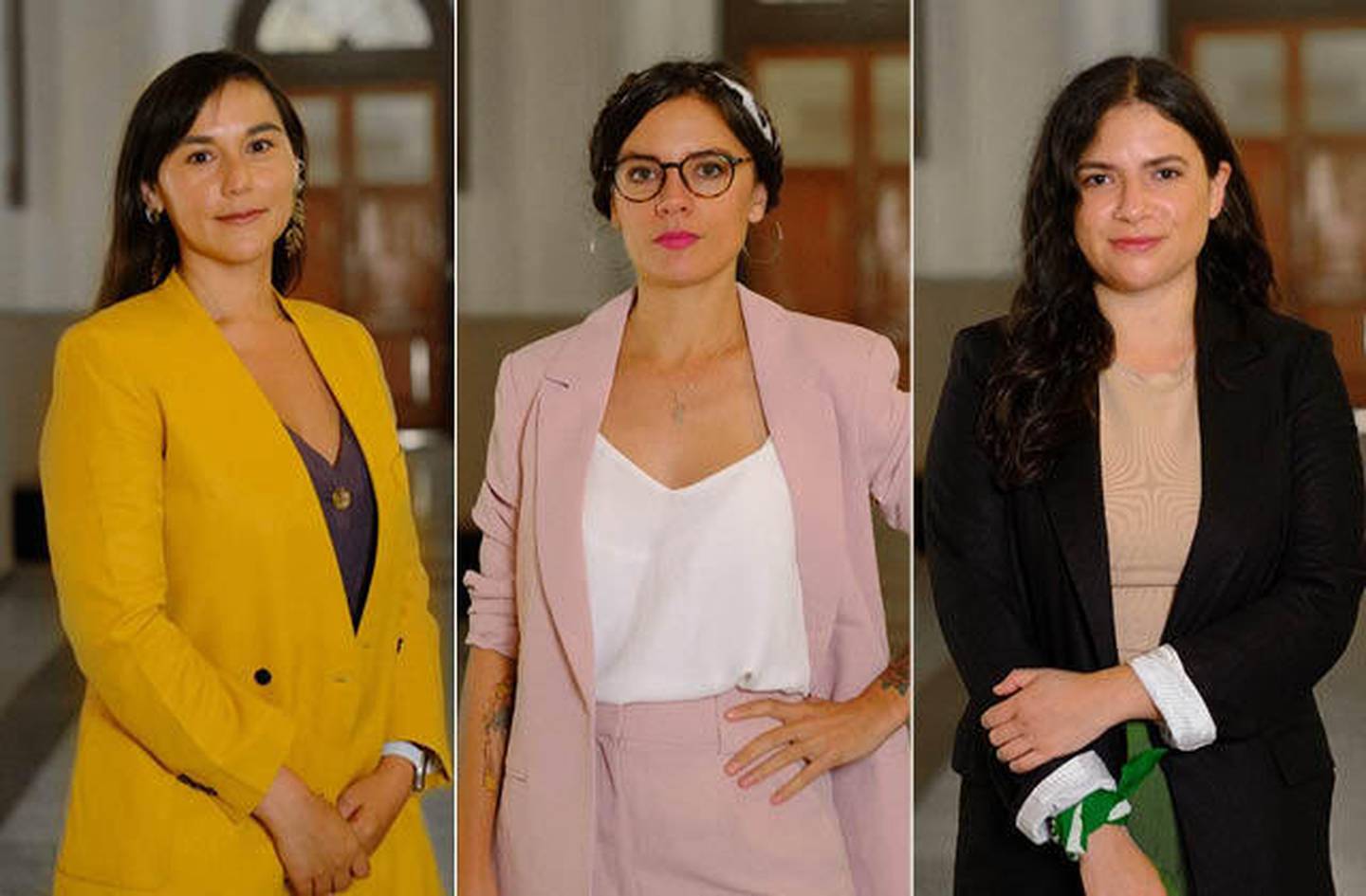 Izkia Siches (Ministro del Interior), Camila Vallejo (portavoz del Gobierno) y Antonia Orellana (Ministro de la Mujer).dfd