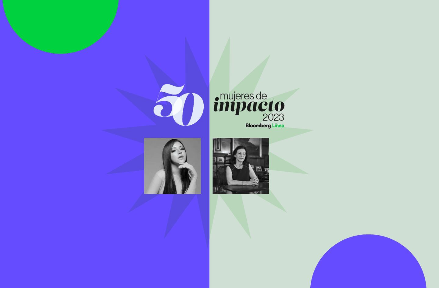 Las chilenas en la lista de Bloomberg Línea de las 50 Mujeres de Impacto de Latinoamérica en 2023. Imagen: Bloomberg Línea