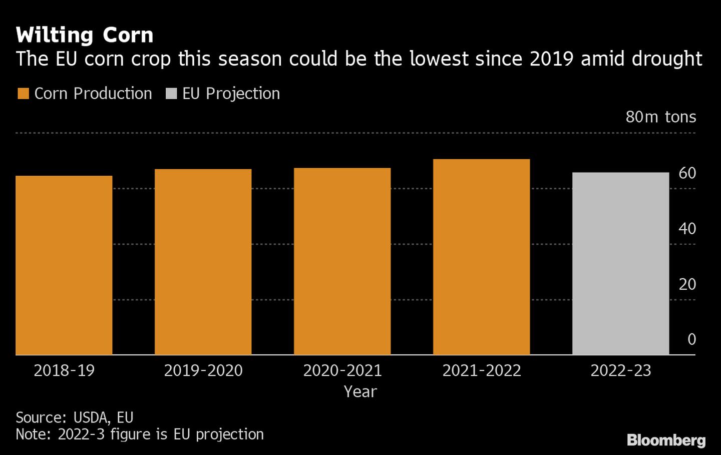   O corte na produção de milho na Europa pode ser o menor desde 2019dfd