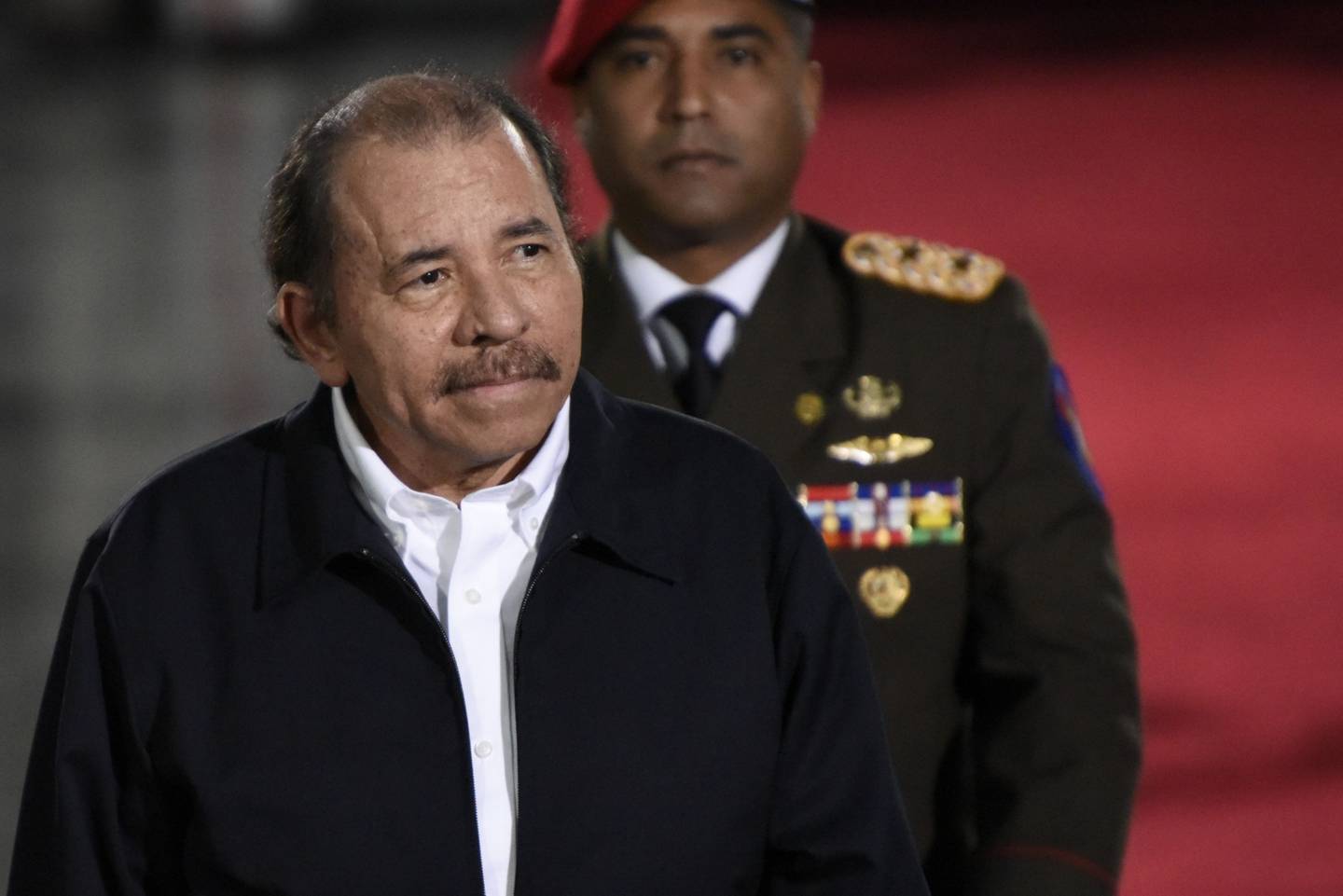 Daniel Ortega, presidente de Nicaragua, llega a la toma de posesión de Nicolás Maduro, presidente de Venezuela, en Caracas, Venezuela, el jueves 10 de enero de 2019.