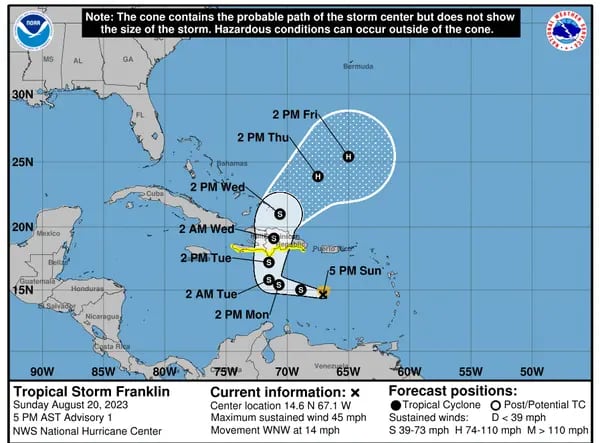 Esta tormenta se dirigirá directamente a las islas de La Española y traerá inundaciones repentinas en Haití y la República Dominicana.