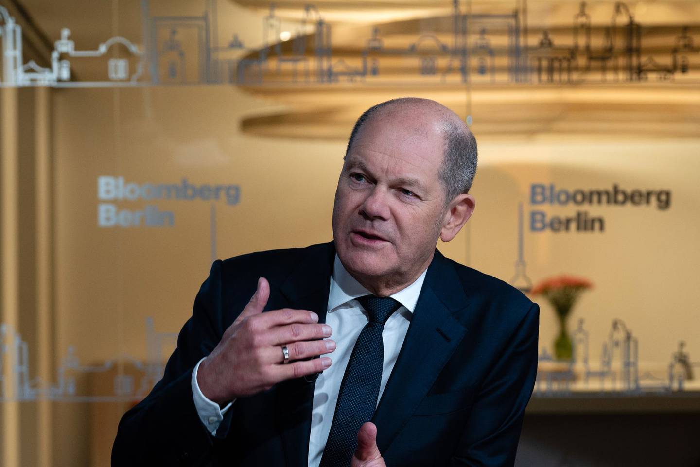Olaf Scholz durante una entrevista el 17 de enero con Bloomberg Television? Fotógrafo: Jacobia Dahm/Bloombergdfd