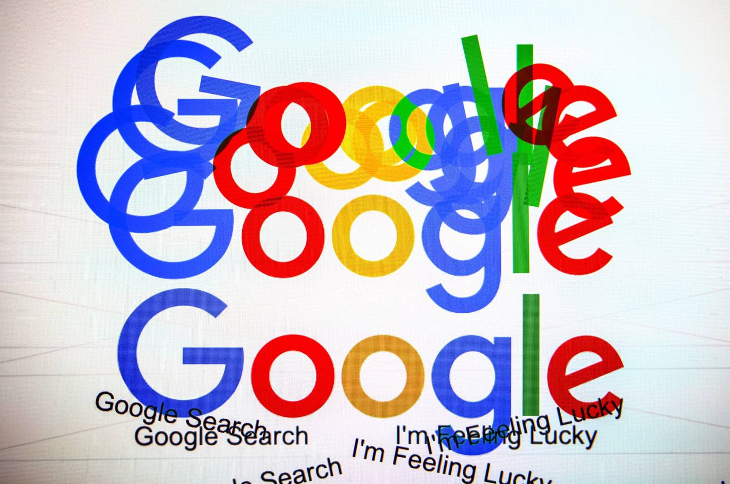 El logotipo de Google en la página principal de la empresa, dispuesto en una computadora de sobremesa en Sidney, Australia, el viernes 22 de enero de 2021.