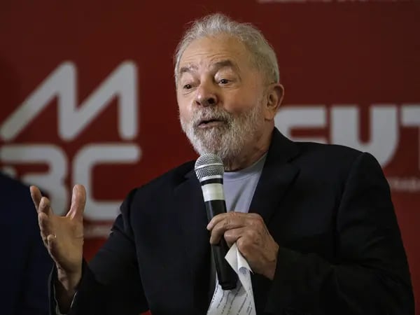 Luiz Inácio Lula da Silva, expresidente de Brasil, durante un acto en la sede del Sindicato de Metalúrgicos (SMABC) en Sao Bernardo do Campo, estado de Sao Paulo, Brasil, el sábado 29 de enero de 2022.