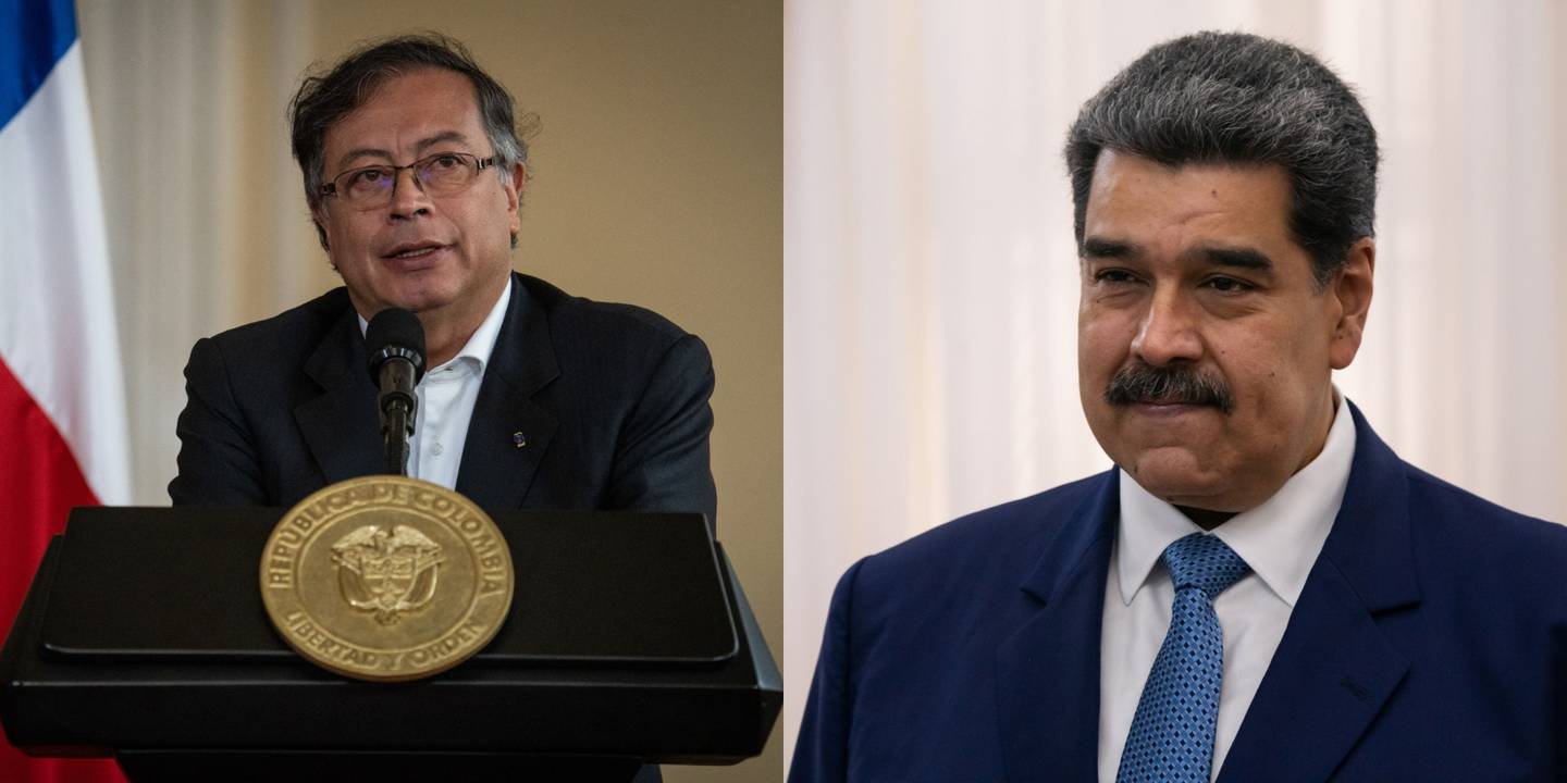 De izquierda a derecha el presidente colombiano, Gustavo Petro, y su homólogo venezolano, Nicolás Maduro.