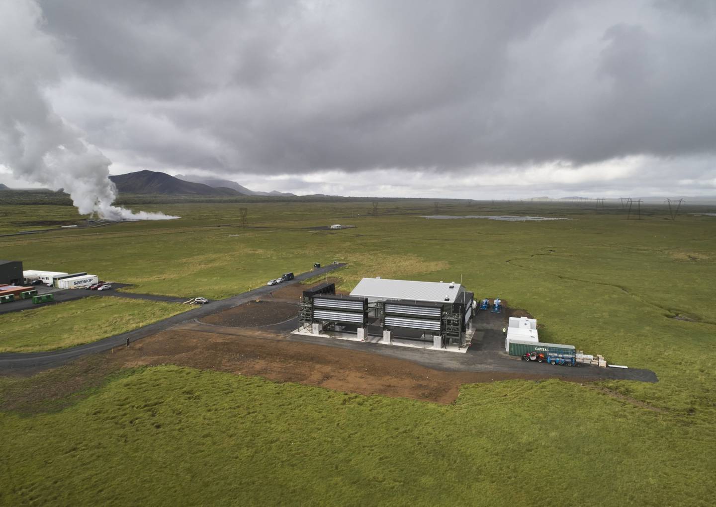 La instalación de captura y almacenamiento directo de aire "Orca", operada por Climeworks AG, en Hellisheidi, Islandia, el martes 7 de septiembre de 2021.