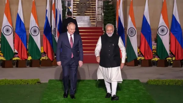 Índia oferece alternativas de investimento para a Rússia por rúpias acumuladasdfd