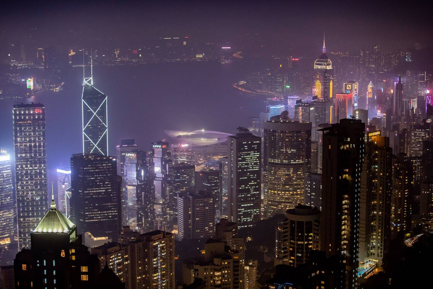 Vista de edificios desde el Pico Victoria en Hong Kong, China, el jueves 27 de enero de 2022.  Fotógrafo: Paul Yeung/Bloomberg