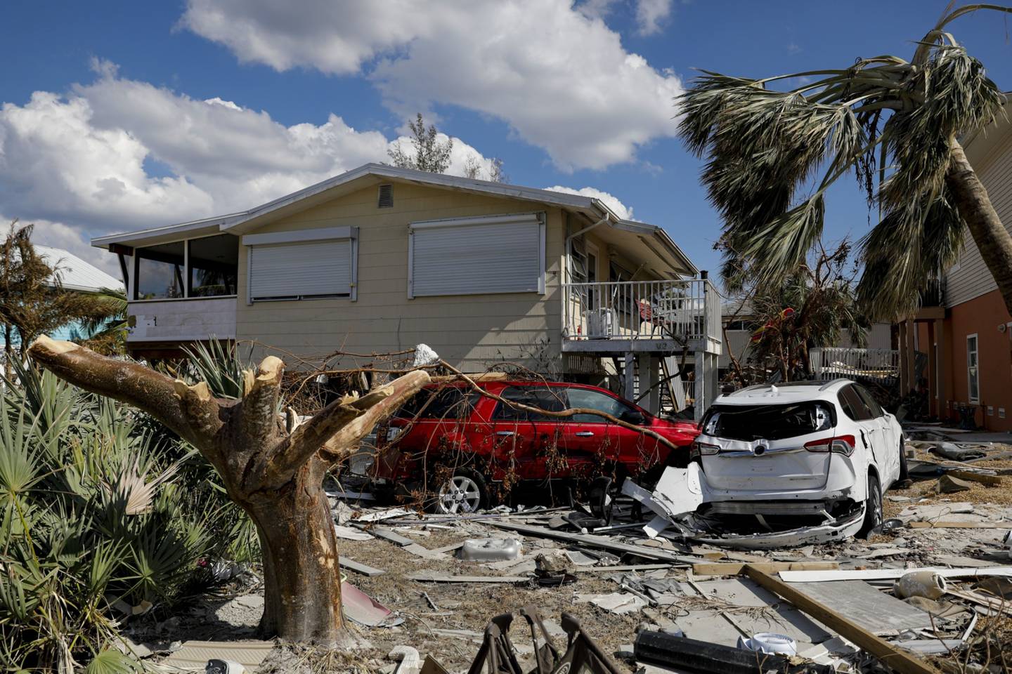 Una casa destruida por el huracán Ian en Fort Myers Beach, Florida, EE.UU., el martes 4 de octubre de 2022.