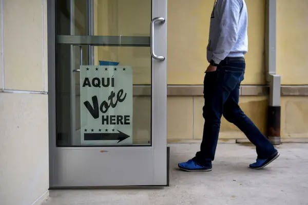 Una instalación de voto anticipado en San Antonio, Texas
