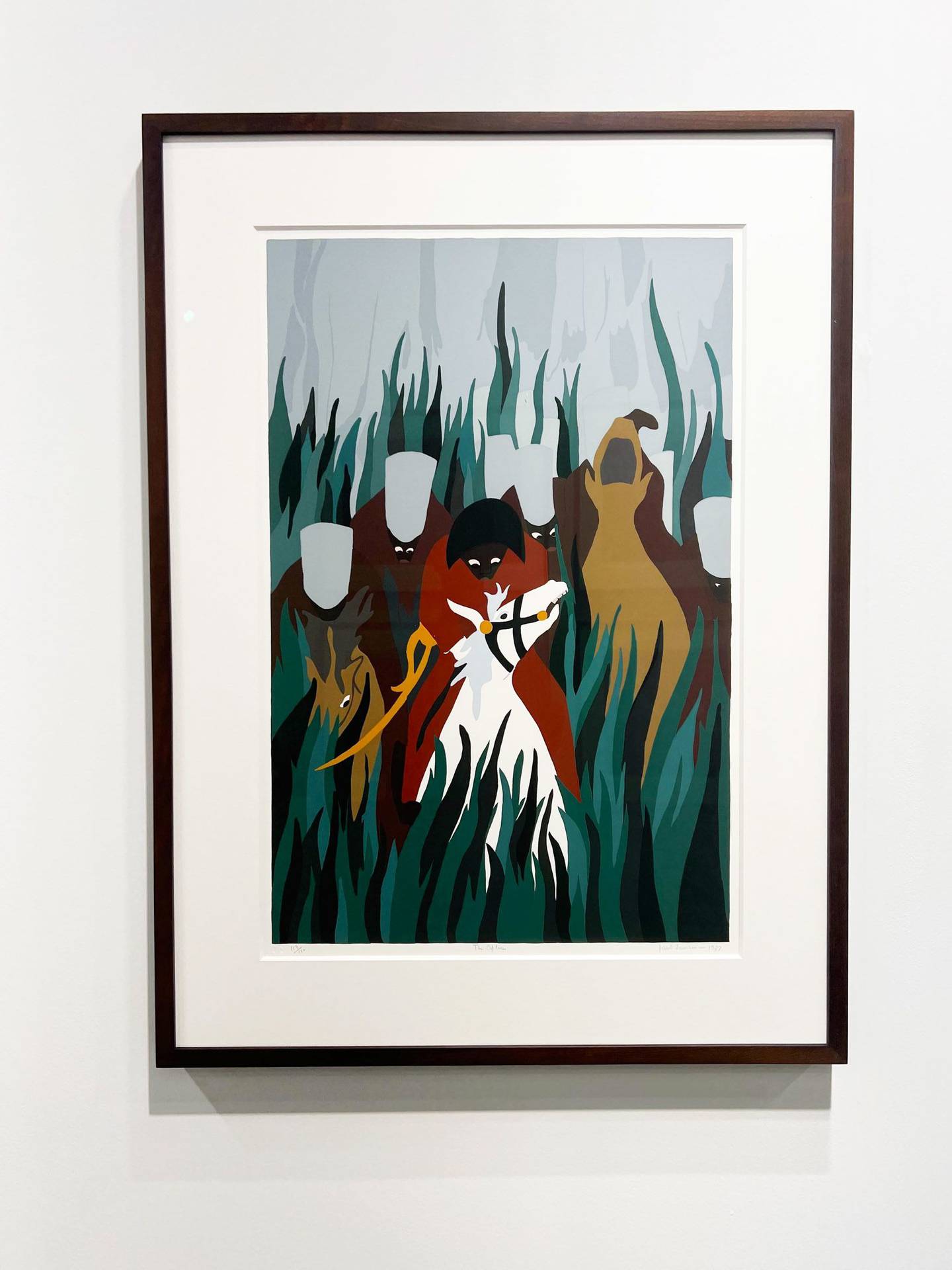 A silkscreen from Jacob Lawrence's print series,The Life of Toussaint L'Ouverture, from 1986-97 at DC Moore Gallery.dfd