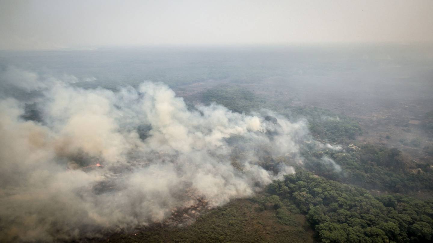 El humo de incendios forestales en humedales de Pantanal. Photographer: Jonne Roriz/Bloomberg