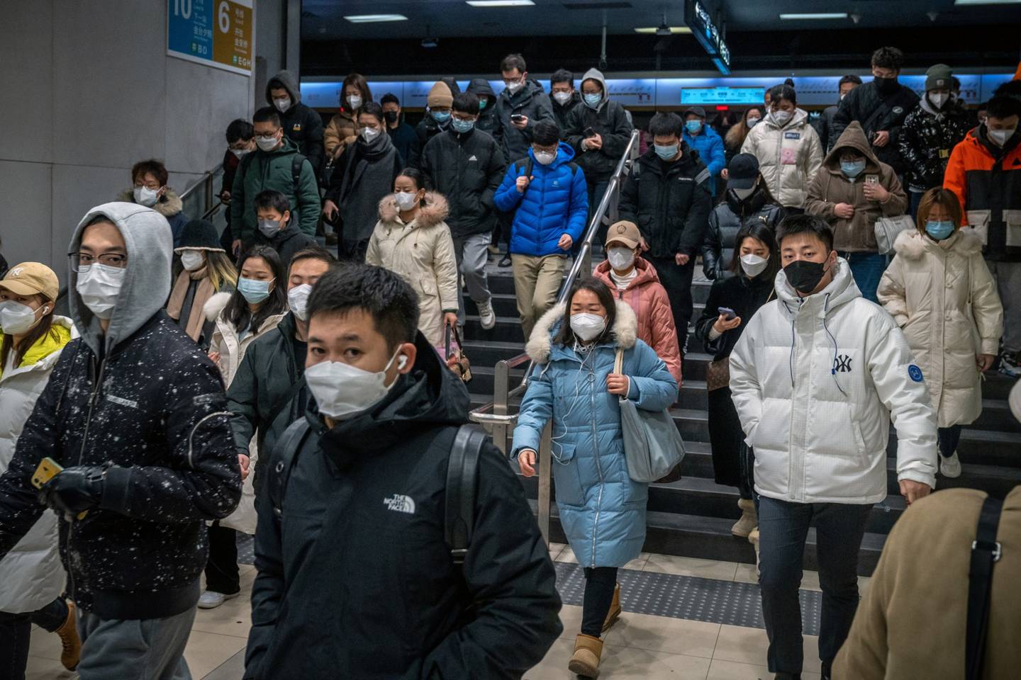 Viajeros en una estación de metro de Pekín, China, el miércoles 21 de diciembre de 2022. Bloomberg