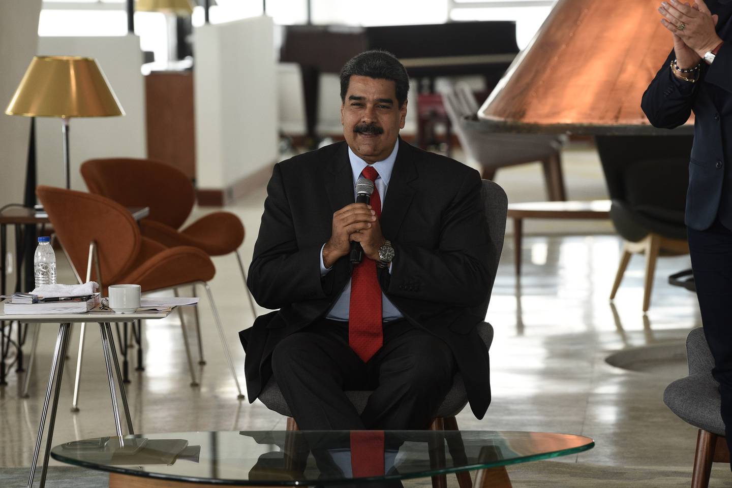 El presidente Maduro en el evento de reapertura del Hotel Humboldt, dentro del parque nacional en 2018.Fotógrafo: Carlos Becerra/Bloomberg