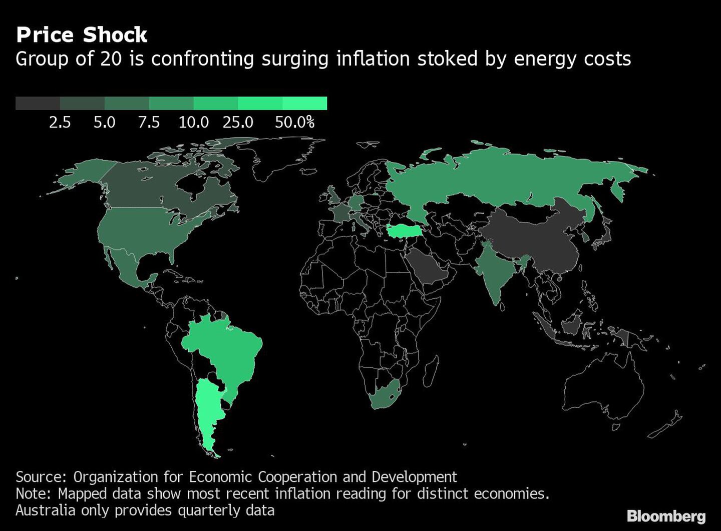 El Grupo de los 20 está enfrentando un aumento de la inflación impulsado por los costos de la energíadfd