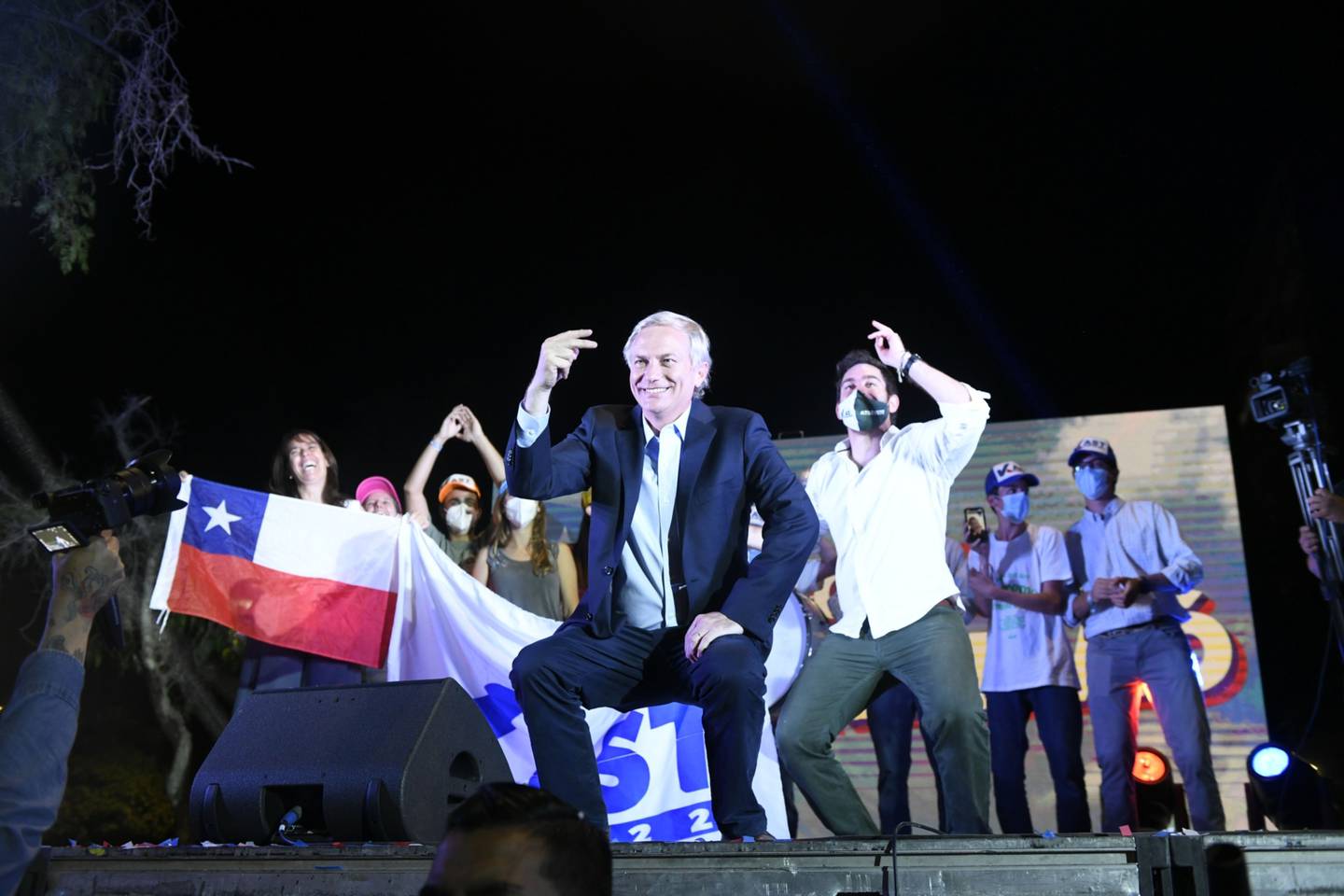 Jose Antonio Kast, candidato presidencial del Partido Republicano, la noche de la elección general en Santiago, Chile, el domingo 21 de noviembre de 2021. Fotógrafa: Tamara Merino/Bloombergdfd