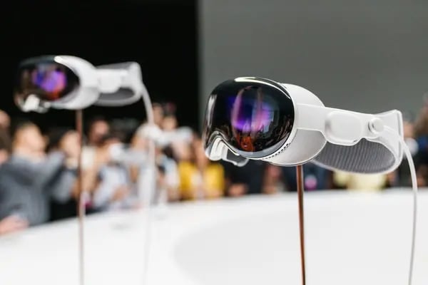 El visor de realidad mixta de Apple. Philip Pacheco/Bloomberg