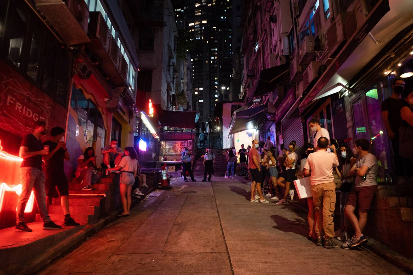 La zona de ocio nocturno del Soho en Hong Kong, China, el jueves 21 de abril de 2022.