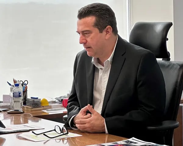 Cenagas director Abraham David Alipi Mena during an interview with Bloomberg Línea in his office in Mexico City (Photo: Cenagas).