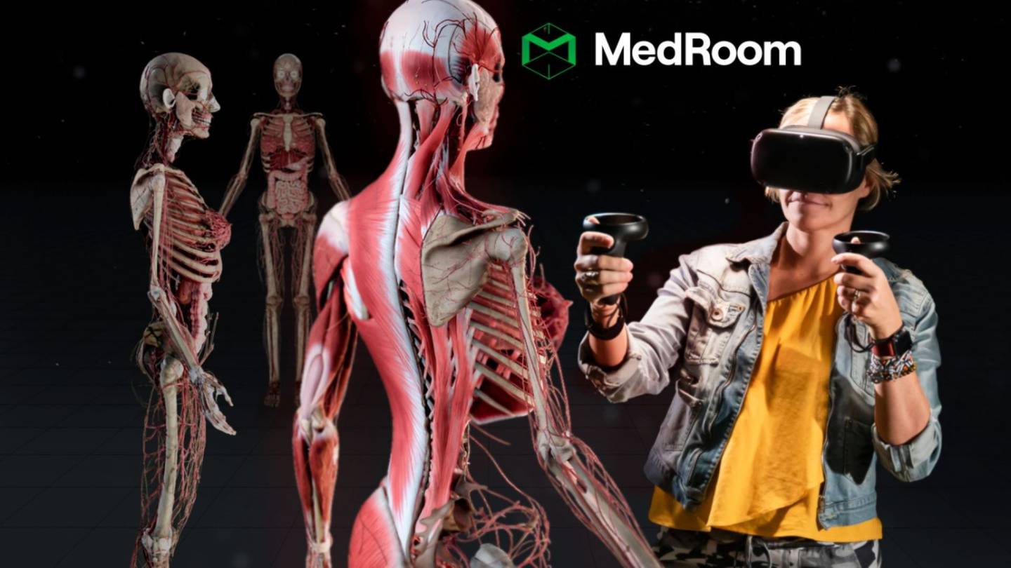 Startup de medicina MedRoom: ambiente de laboratório de anatomia, com corpo em 3D para ampliar interação entre alunos e professores