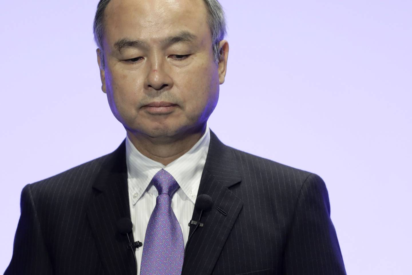 Masayoshi Son, chairman and chief executive officer of SoftBank Group Corp., delivers a keynote speech at the Junior Chamber International (JCI) World Congress in Yokohama, Japan, on Wednesday, Nov. 4, 2020.