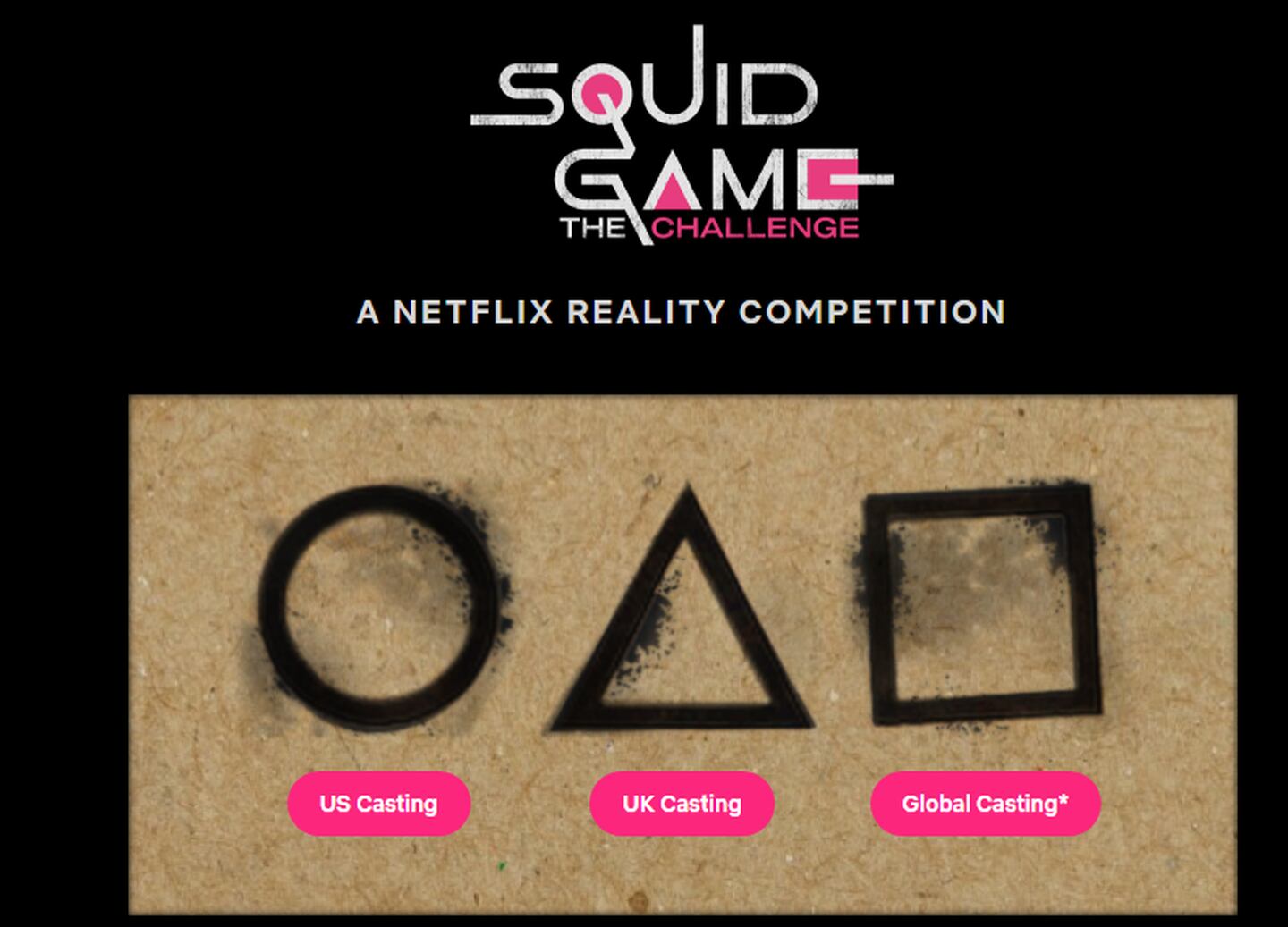 Con esta imagen anunció Netflix el nuevo reallity show basado en El Juego del Calamardfd