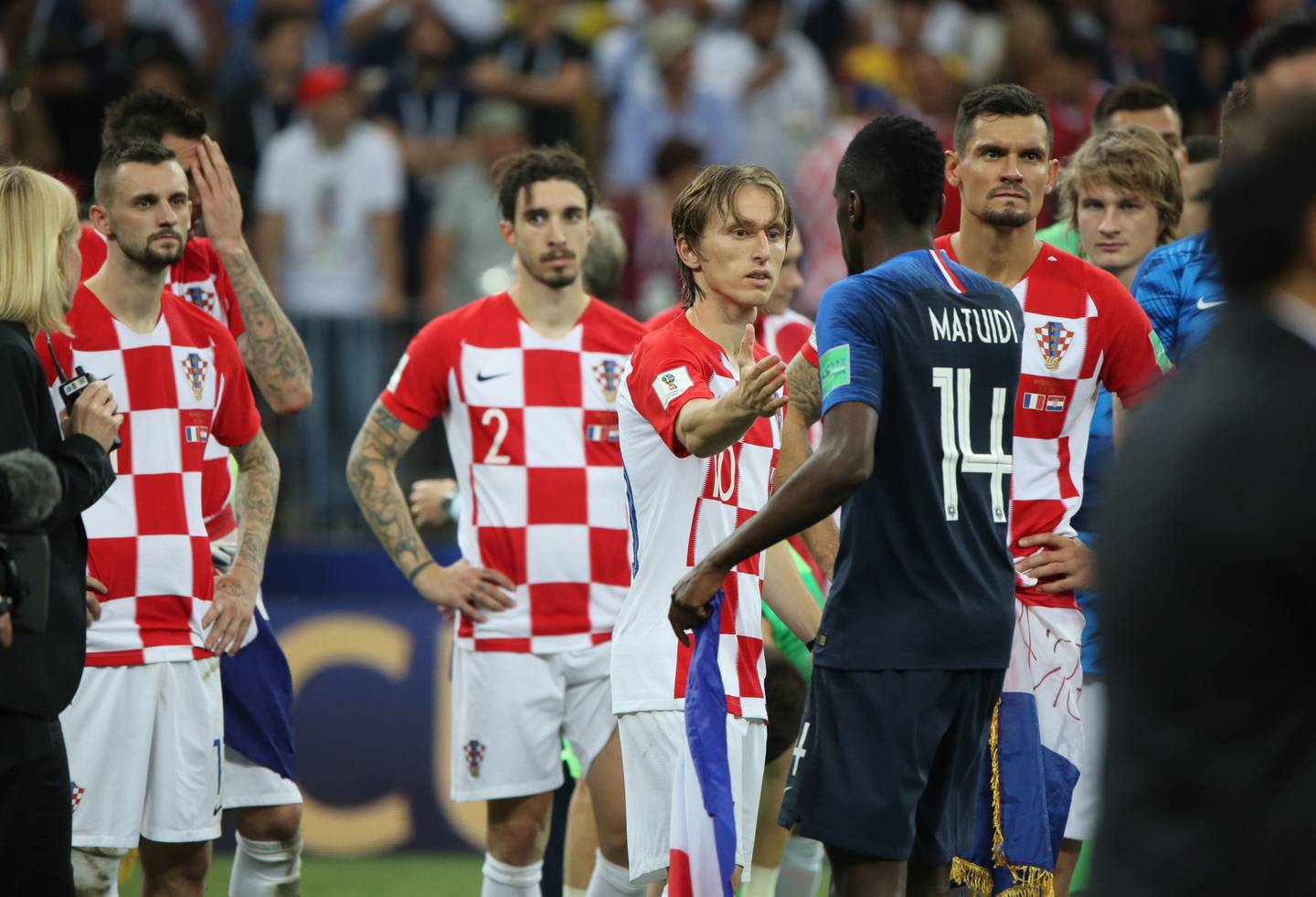 Blaise Matuidi, de espaldas, en la final del Mundial de Rusia 2018