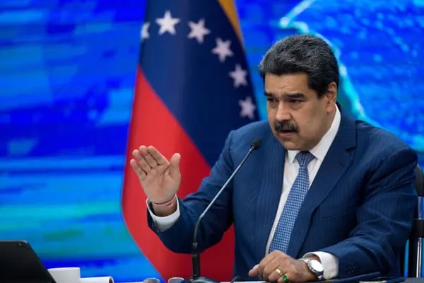 Nicolás Maduro, presidente de Venezuela, durante una conferencia de prensa en Caracas, Venezuela, el lunes 16 de agosto de 2021.