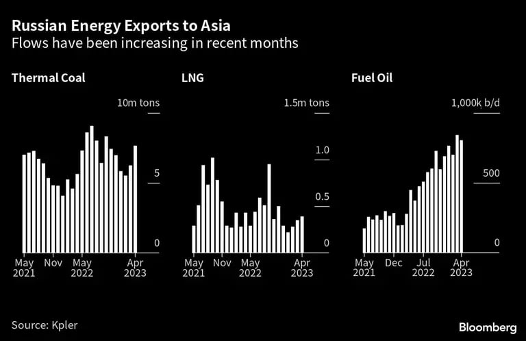 Exportaciones rusas de energía a Asia | Los flujos han aumentado en los últimos mesesdfd