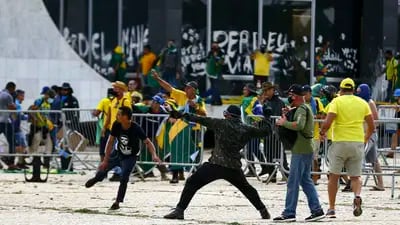 Imagen de los disturbios en el Congreso de Brasil