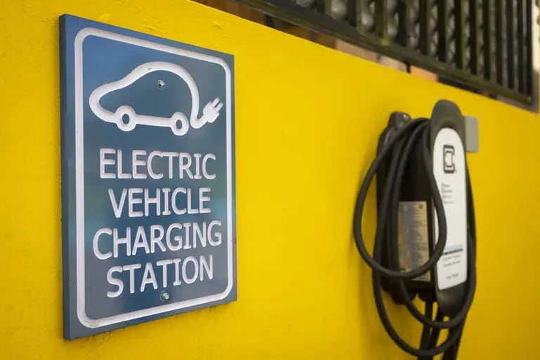 An EV charger is connected to the microgrid.dfd