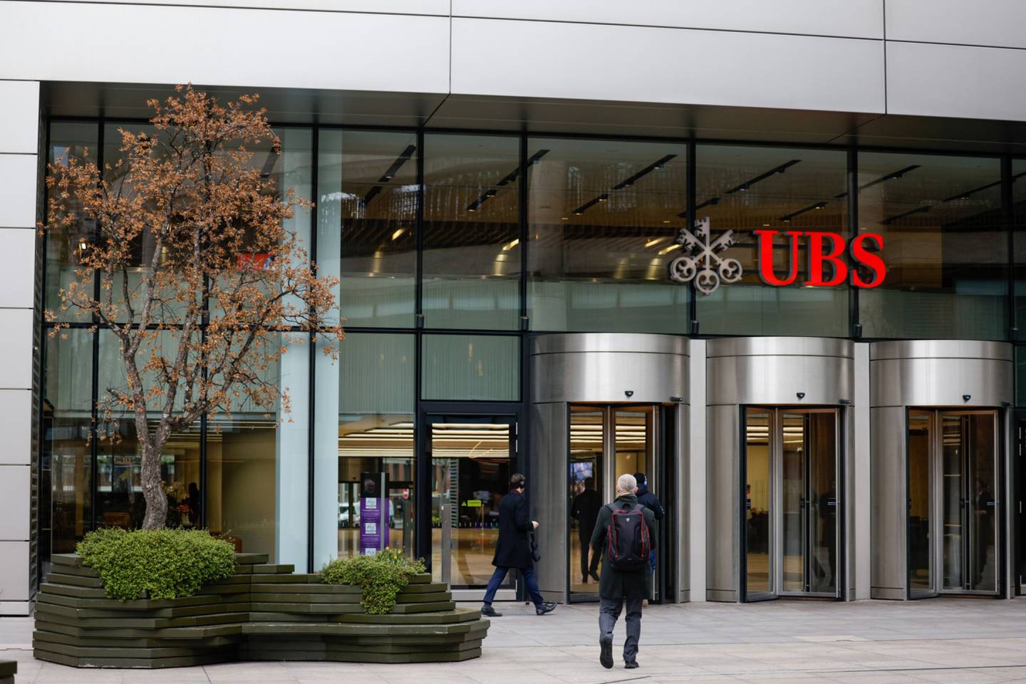 The UBS Group AG offices in the City of London, UK.