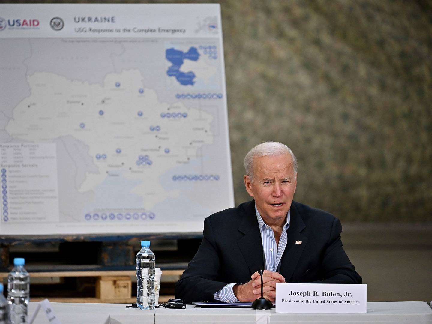 O presidente dos EUA, Joe Biden, durante visita à Polônia, país que faz fronteira com a Ucrânia