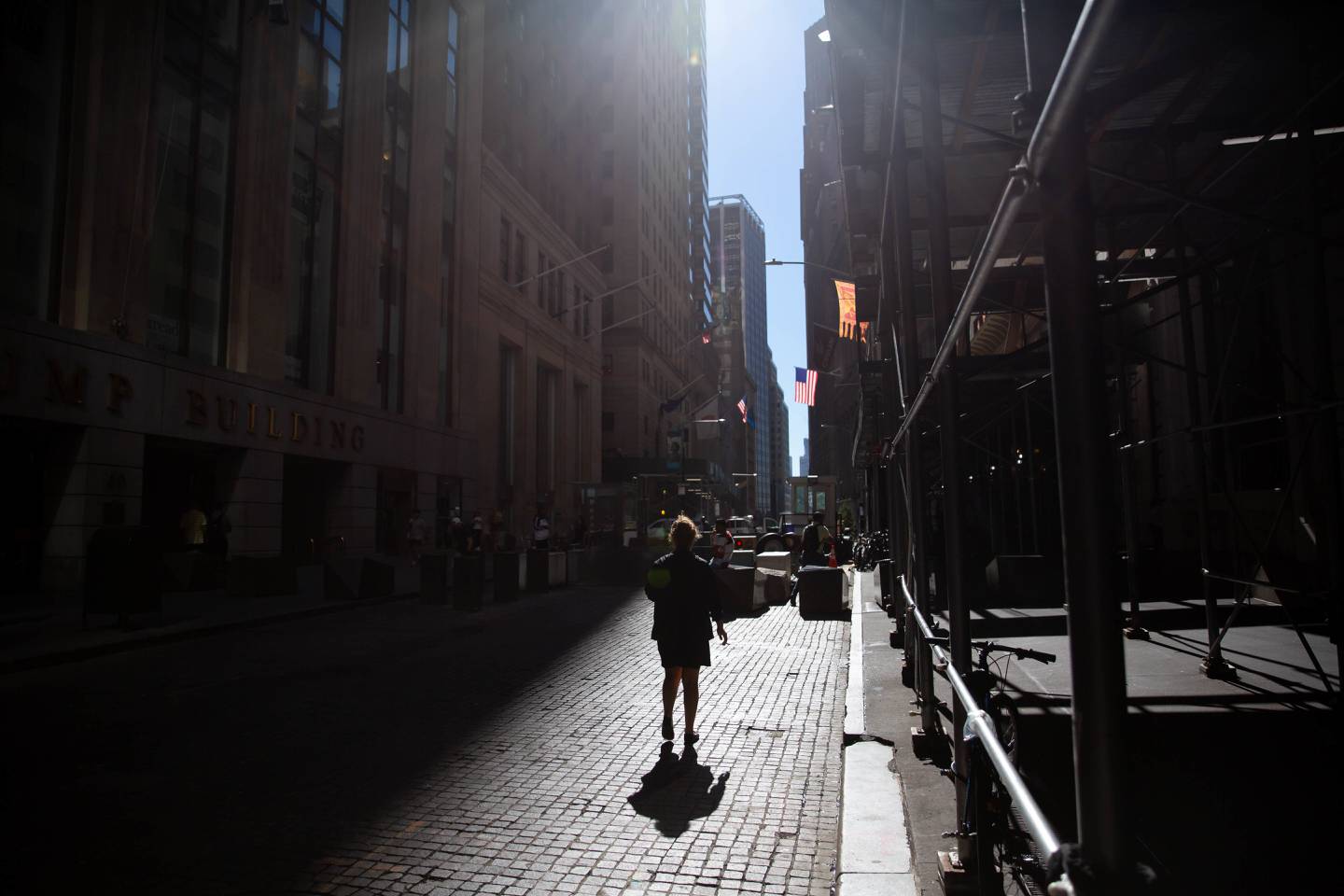 Imagen de la calle Wall Street, cerca de la Bolsa de Valores de Nueva York